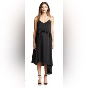 Cleo Dress: HATCH maternity black ruffle dress